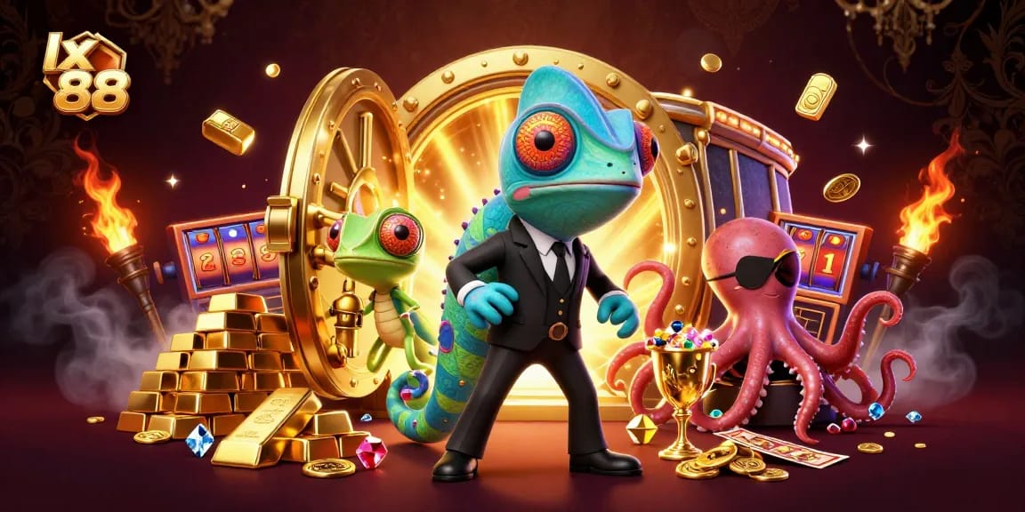 Win big at lx 88 with thrilling casino games and colorful treasure elements.